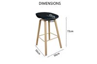 Ultimate Eames Style Seat Height Bar Stool - Black (Set of 2)