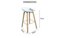 Ultimate Eames Style Seat Height Bar Stool - White (Set of 2)