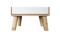 Mahmayi 303-1 Modern Wooden Side Table Storage Unit Beech & White Melamine Pack of 2