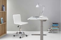 Mahmayi Leather Swivel Executive Chair Stylish Ribbed Mid Back Chair Configuration