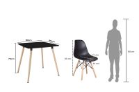 Cenare Dining Set (Dining Table With 2 X Plastic Chair) Black