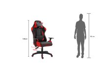 Mahmayi High-Back Height Adjustable Gaming Chair with Ergonomic Swivel & Tilt Tension Adjustment - Red