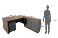 Noce 1825 160cm Modern Executive Desk Dark Walnut