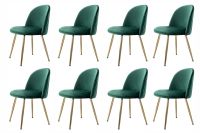Mahmayi HYDC020 Velvet Green Dining Chair for Living Room (Pack of 8)