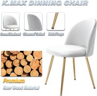 Mahmayi HYDC020 Velvet Grey Dining Chair for Living Room (Pack of 4)