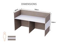 Mahmayi Light Concrete-White RD-1 Reception Desk 180 cm