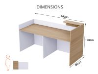 Mahmayi White-Coco Bolo RD-2 Reception Desk 180 cm