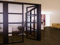 Mahmayi Black Aluminum Glass Swing Door with Full Clear Glass and Tile Per Unit With Free Professional Installation
