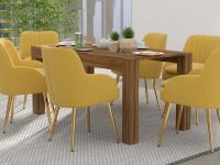 Mahmayi Modern Wooden Dining Table, 6-Seater for Kitchen, Dining Room, Living Room-160cm, Dark Hunton Oak