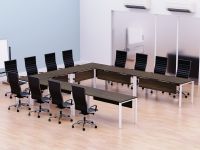 Figura 72-14 12 Seater Dark Walnut U-Shaped Conference-Meeting Table
