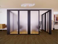 Mahmayi Black Aluminum Glass Partition with Full Frosted Glass without Tile Per Square Meter With Free Professional Installation