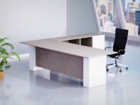 Mahmayi Light Concrete-Premium White ED4-LSLCW Executive Desk 180 cm