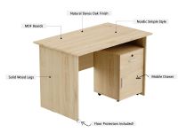 Mahmayi MP1 140x80 Writing Table With Drawers - Oak