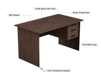 Mahmayi MP1 140x80 Writing Table With Hanging Pedestal - Brown