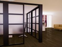 Mahmayi Black Aluminum Glass Partition with Center Frost Glass and Tile Per Square Meter With Free Professional Installation