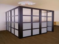 Mahmayi Black Aluminum Glass Partition with Fabric Frosted Glass Per Square Meter With Free Professional Installation