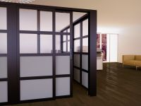 Mahmayi Black Aluminum Glass Swing Door with Fabric Frosted Glass Per Unit With Free Professional Installation