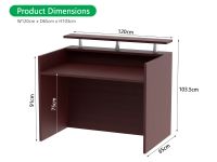 Mahmayi R06 Advanced Office Reception Desk For All Purpose-Conference Rooms, Meeting Rooms, Counters. (Apple Cherry-120CM)