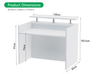 Mahmayi R06 Modern Office Reception Desk For All Purpose-Conference Rooms, Meeting Rooms, Counters. (White-120CM)