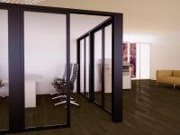 Mahmayi Black Aluminum Glass Partition with Full Clear Glass without Tile Per Square Meter With Free Professional Installation