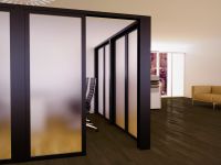 Mahmayi Black Aluminum Glass Partition with Full Frosted Glass without Tile Per Square Meter With Free Professional Installation