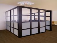 Mahmayi Black Aluminum Glass Partition with Fabric Clear Glass Per Square Meter With Free Professional Installation