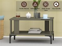 Mahmayi Modern Coffee Table with Storage Shelf Lava Grey Ideal for Living Room, Study Room and Office