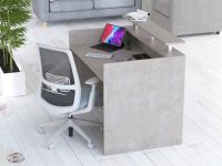 Mahmayi R06 Light Concrete Office Reception Desk - 120cm