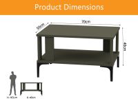 Mahmayi Modern Coffee Table with Storage Shelf Lava Grey Ideal for Living Room, Study Room and Office