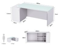 Mahmayi Glass Executive Desk-3 Configurable