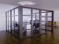 Mahmayi Grey Aluminum Glass Partition with Full Clear Glass and Tile Per Square Meter With Free Professional Installation