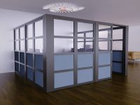 Mahmayi Grey Aluminum Glass Partition with Fabric Clear Glass Per Square Meter With Free Professional Installation