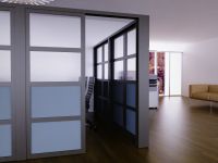 Mahmayi Grey Aluminum Glass Partition with Fabric Clear Glass Per Square Meter With Free Professional Installation