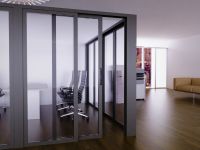 Mahmayi Grey Aluminum Glass Sliding Door with Full Clear Glass without Tile Per Unit With Free Professional Installation