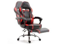 Ultimate C590 Racing Style Gaming Chair Red with Footrest