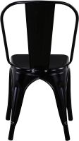 Mahmayi HYX503-1 Metal Stackable Dining Chairs for Indoor, Outdoor & Kitchen Chair - Black (Set of 2)