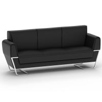Mahmayi GLW SF169-3 PU Leatherette Three Seater Sofa - Black