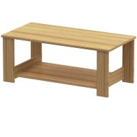 Mahmayi Modern Coffee Table with Two Tier Storage Shelf Coco Bolo Ideal for Living Room, Study Room and Office
