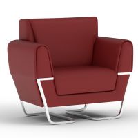 Mahmayi GLW SF169-1 PU Leatherette Single Seater Sofa Maroon Modern Sofa Ideal for Home and Office