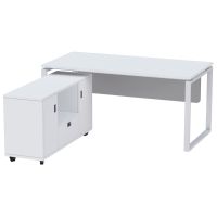 Carre 5116L Executive White Modern Workstation without Drawer