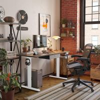 Mahmayi Contemporary ZCD-28WA Dark Walnut Standing Desk with Adjustable Legs, Sturdy Anti-Rust Steel Frames for Home, Office, Living Room, Workstation 120x60cm