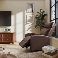 Ultimate Modern Single Recliner Sofa Padded Seat Brown with Leatherite PU