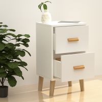 Mahmayi 303-2 Modern Wooden Side Table Storage Unit white Melamine