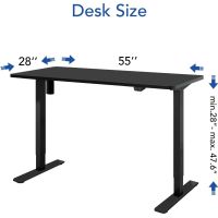 Mahmayi Flexispot 55 X 28 Inches Electric Stand Up Metal Desk Workstation, Home Office Computer Standing Table Height Adjustable Desk Black Frame, Memory, Child