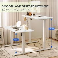 Mahmayi Flexispot EG1 Height-Adjustable Desk Electric 2-Way Telescope with Table Top White, Frame White, 140 x 70 cm