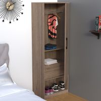 Mahmayi Modern Single Door Wardrobe with Open Shoe Rack Configurable