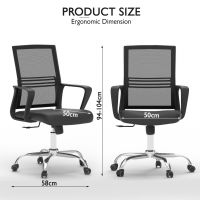 Mahmayi Sleekline 690033 Task Chair Black Mesh For Multi-Pupose Places like Homes, Offices, Conference Rooms.