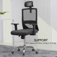 Mahmayi TJ HY-902 Medium Back Mesh Office chair with Lumbar Support with Headrest Black