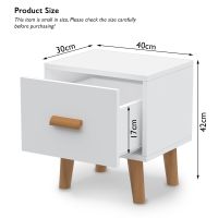 Mahmayi 303-1 Modern Wooden Side Table Storage Unit White Melamine