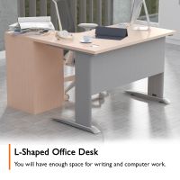 Stazion 1212 Modern Office Workstation Oak